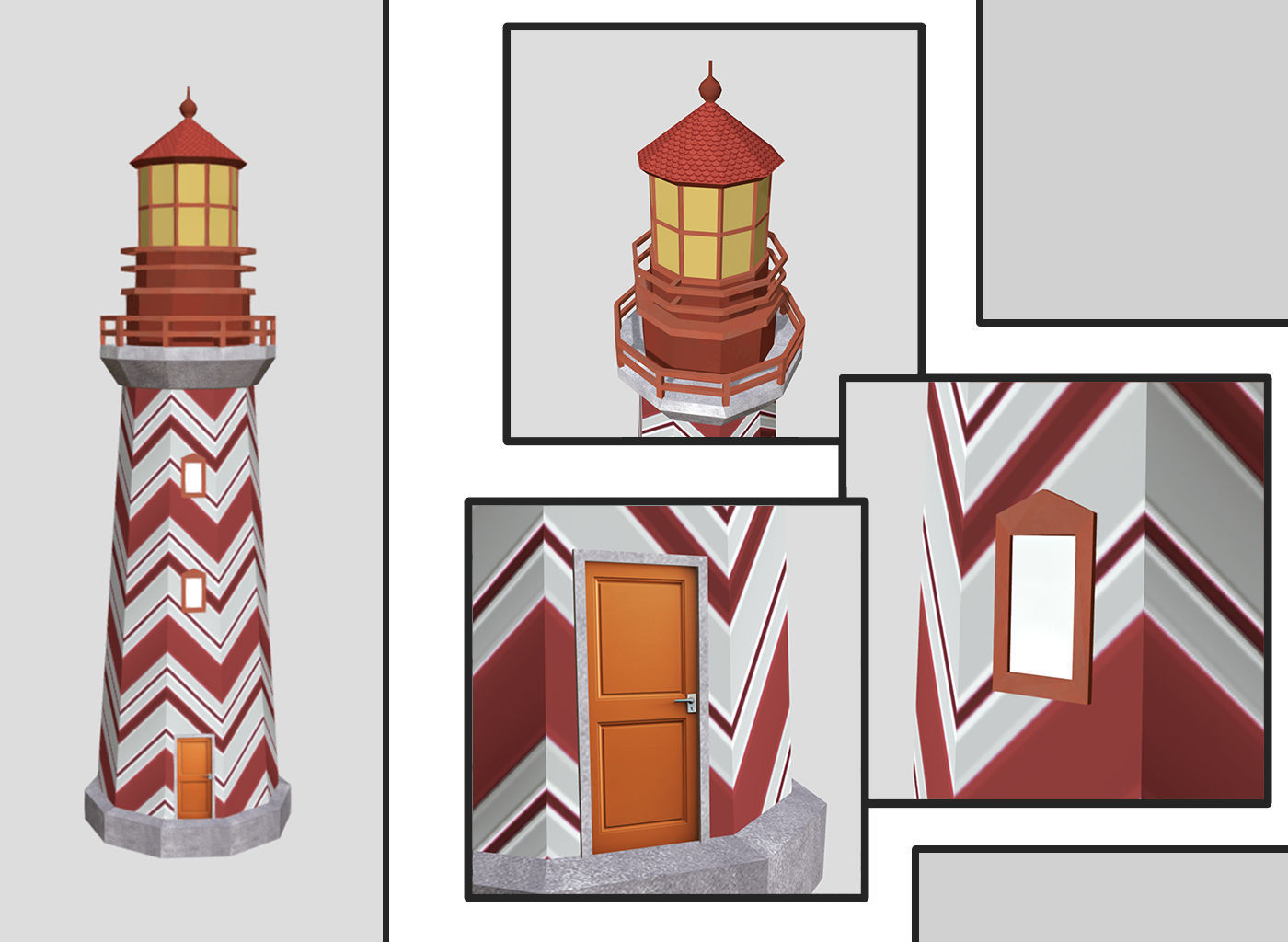 Light Houses - Low Poly Game Ready Exteriors  3D Model Collection_8