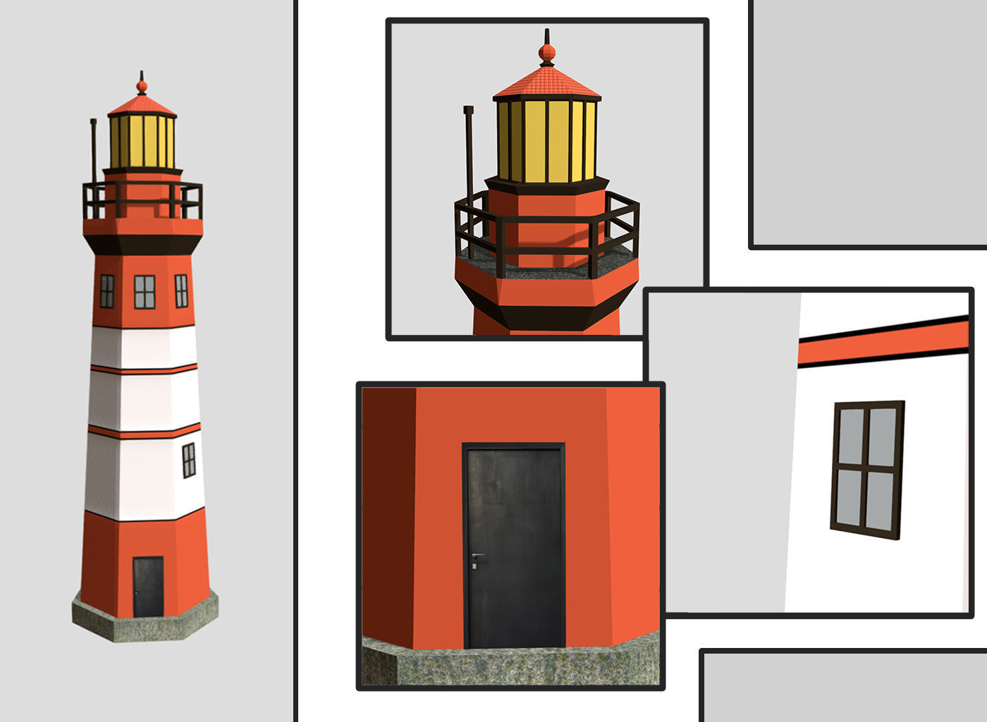 Light Houses - Low Poly Game Ready Exteriors  3D Model Collection_2