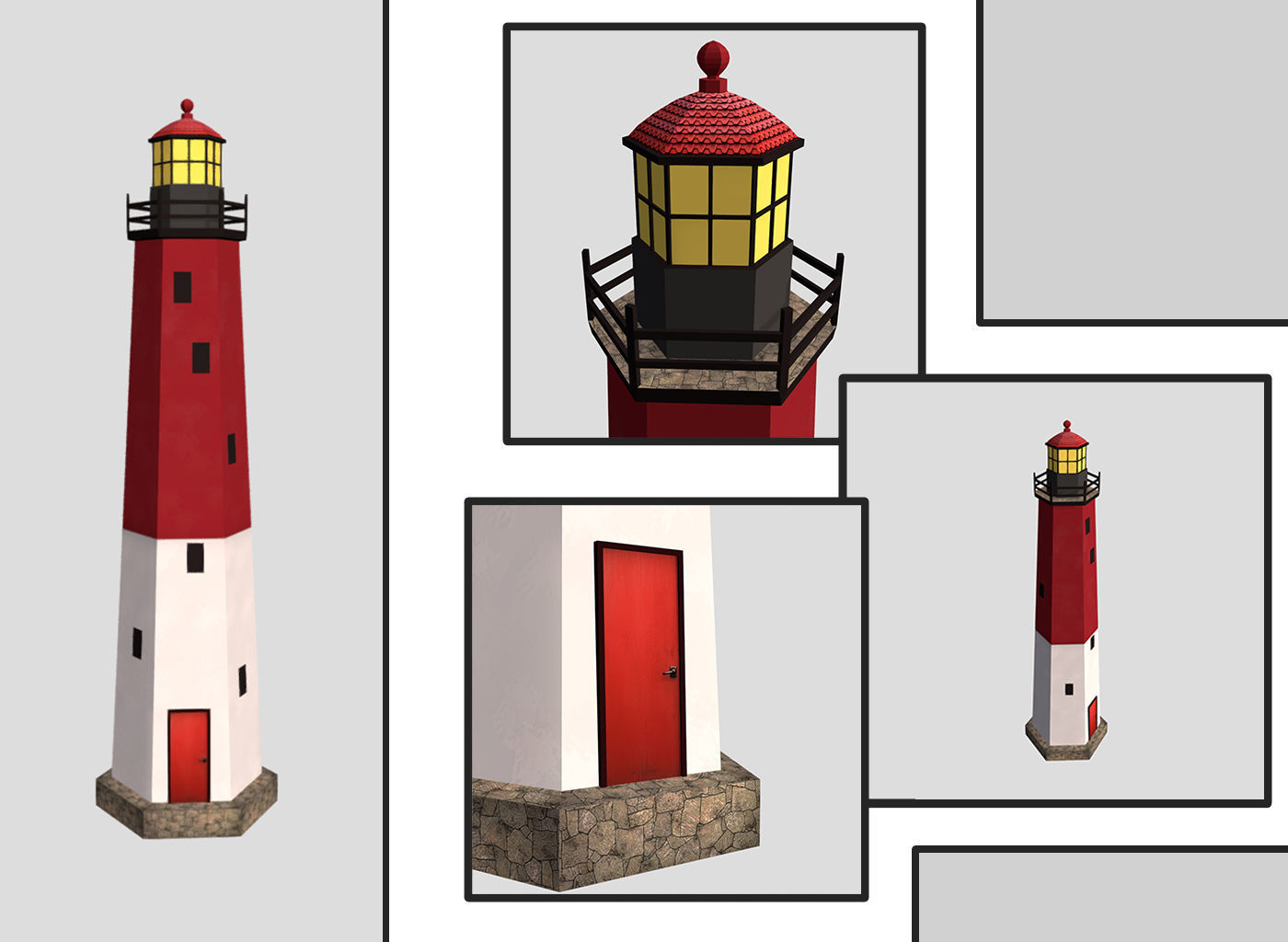 Light Houses - Low Poly Game Ready Exteriors  3D Model Collection_6