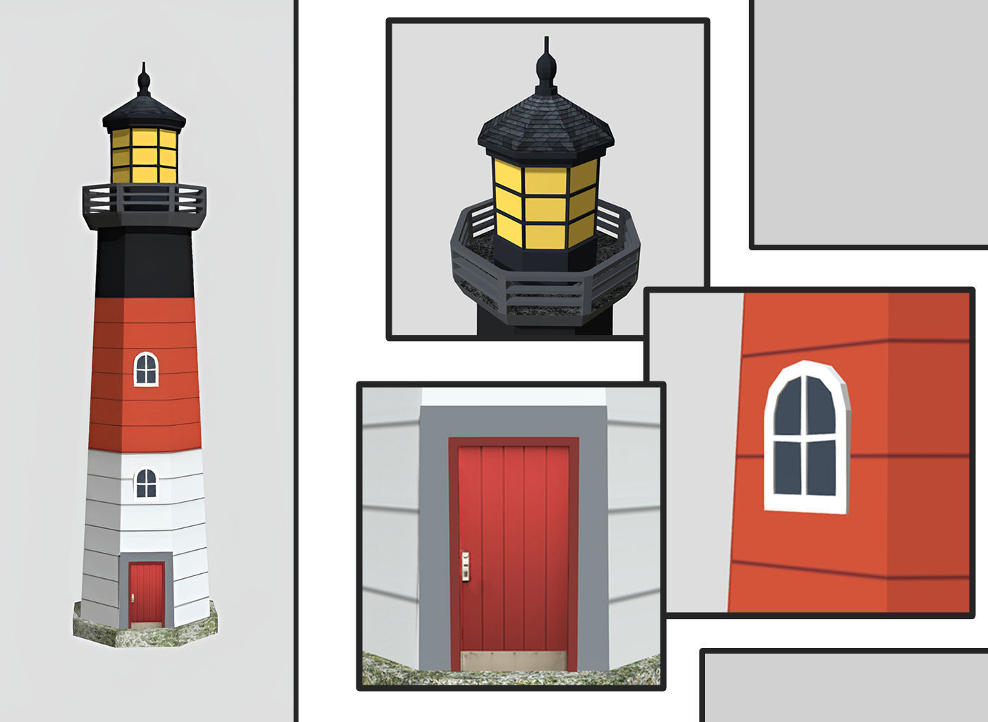 Light Houses - Low Poly Game Ready Exteriors  3D Model Collection_5