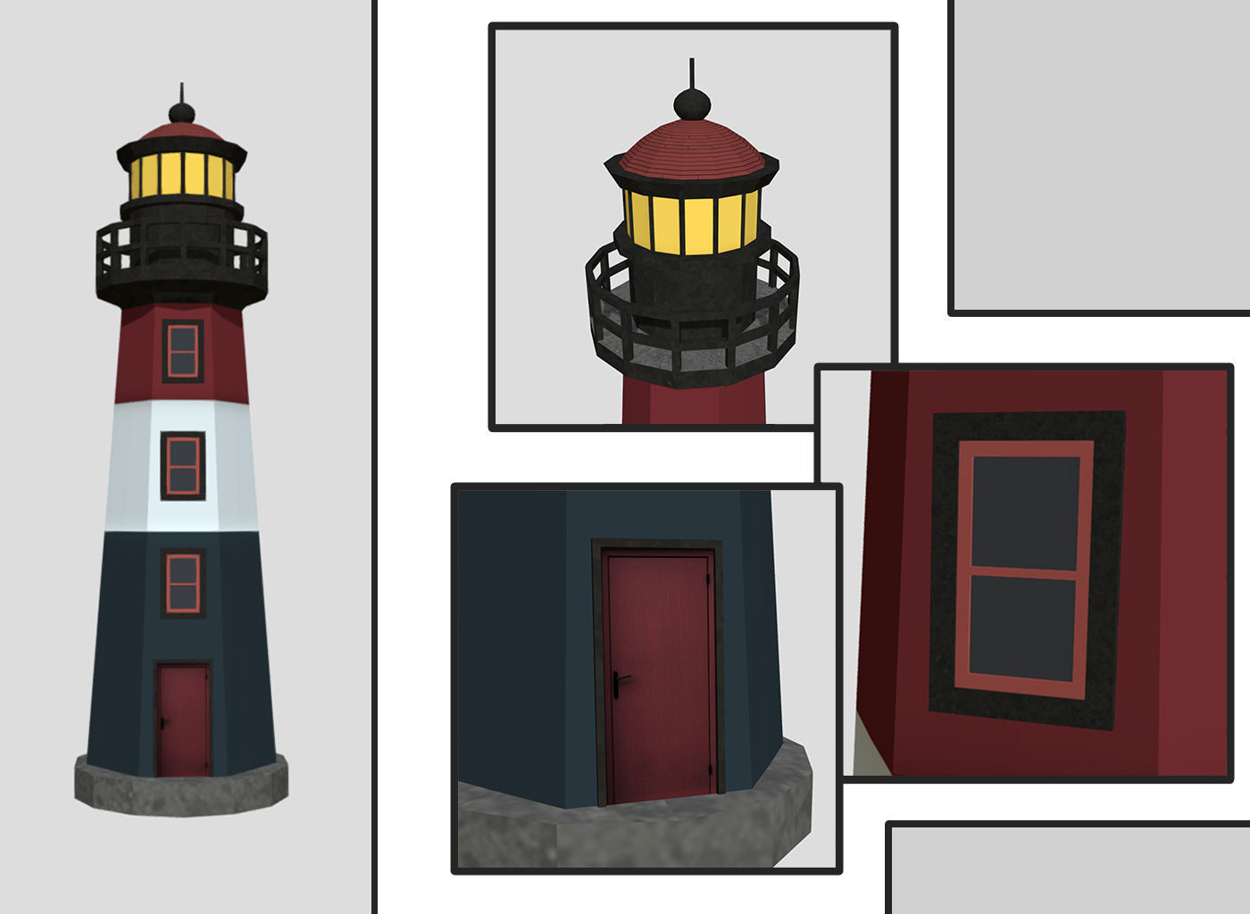 Light Houses - Low Poly Game Ready Exteriors  3D Model Collection_7