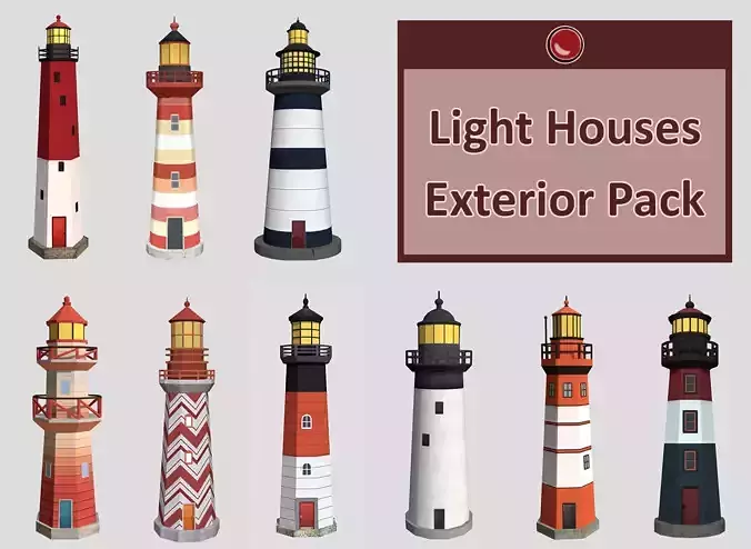 Light Houses - Low Poly Game Ready Exteriors 