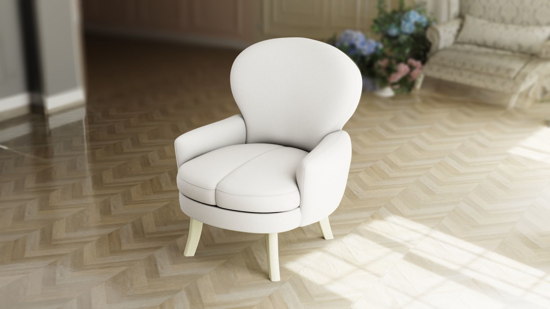 Furniture Accent Chairs Bohemian 012 Low-poly 3D model_1