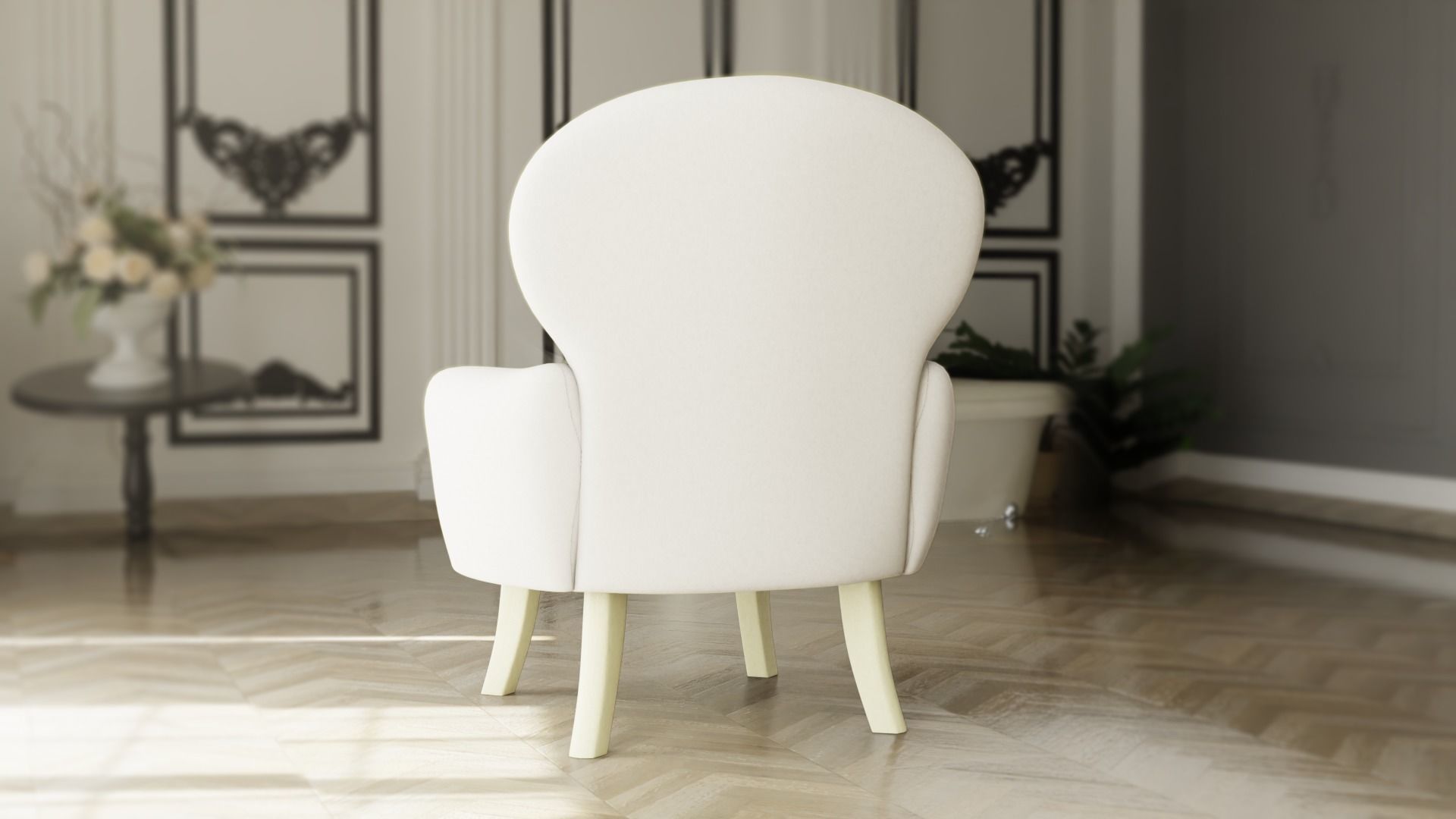 Furniture Accent Chairs Bohemian 012 Low-poly 3D model_3