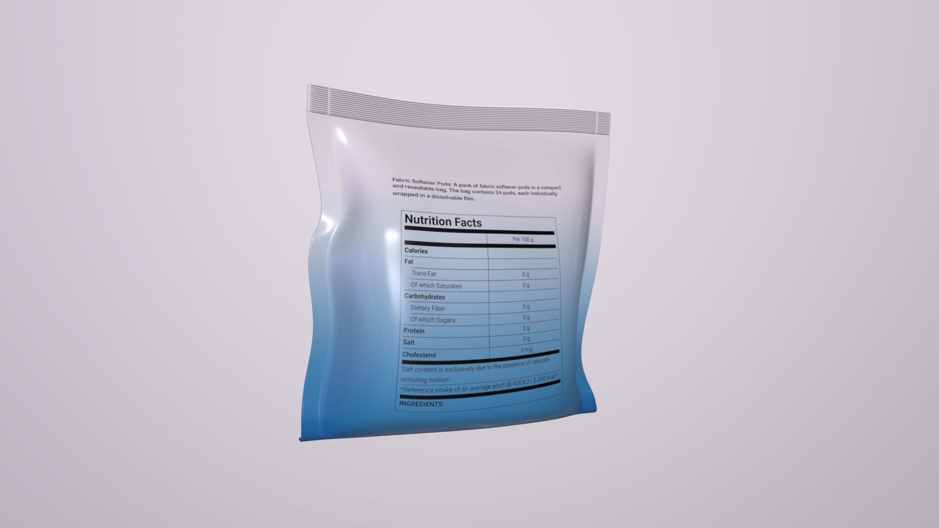 3D model of packaging - Fabric softeners Fabric Softener Pods Low-poly 3D model_2