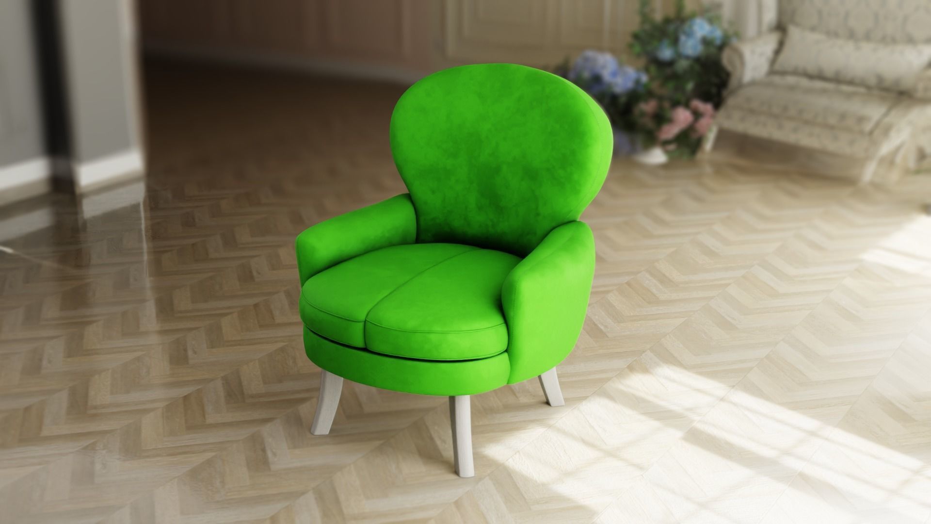 Furniture Accent Chairs Bohemian 014 Low-poly 3D model_1