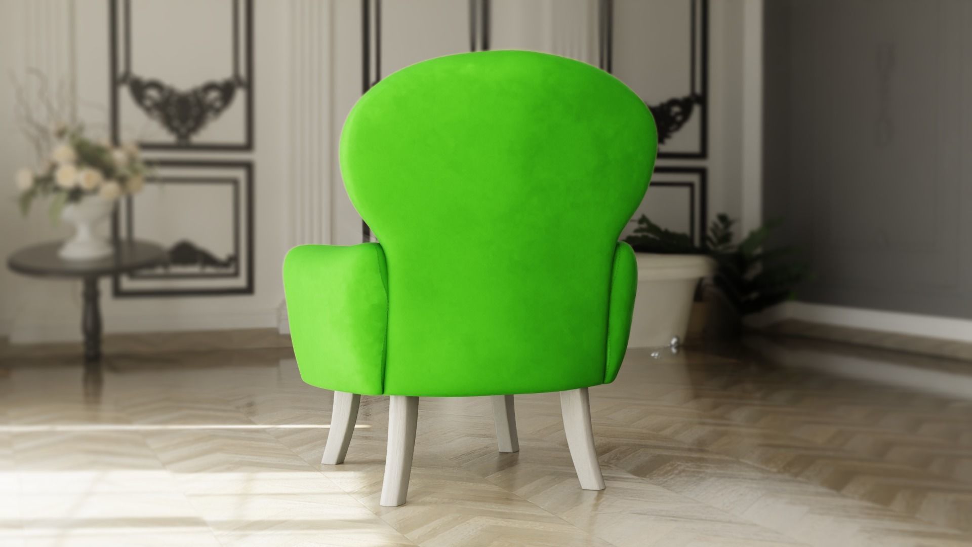 Furniture Accent Chairs Bohemian 014 Low-poly 3D model_2