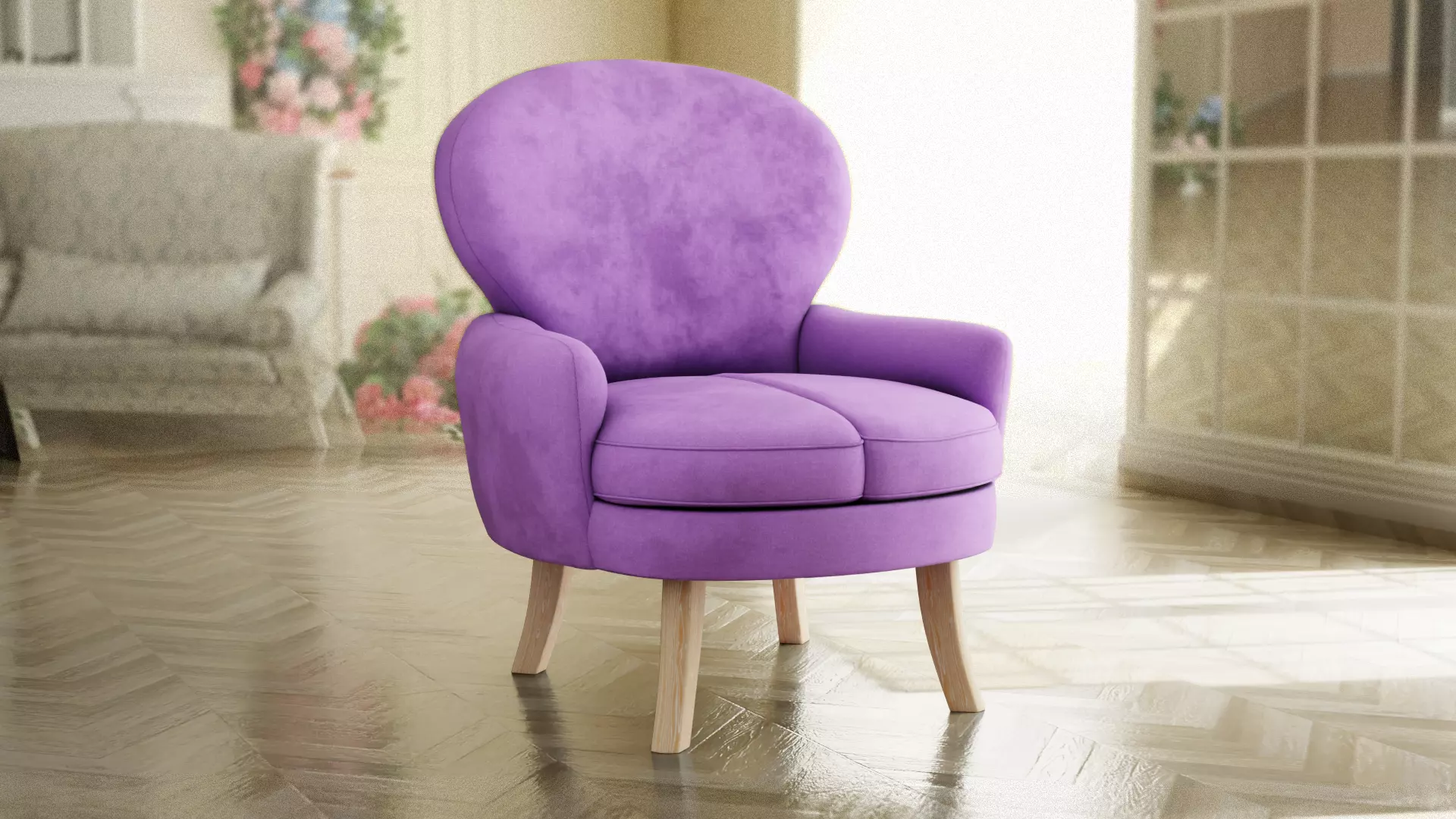 Furniture Accent Chairs Bohemian 015 Low-poly 3D model_0