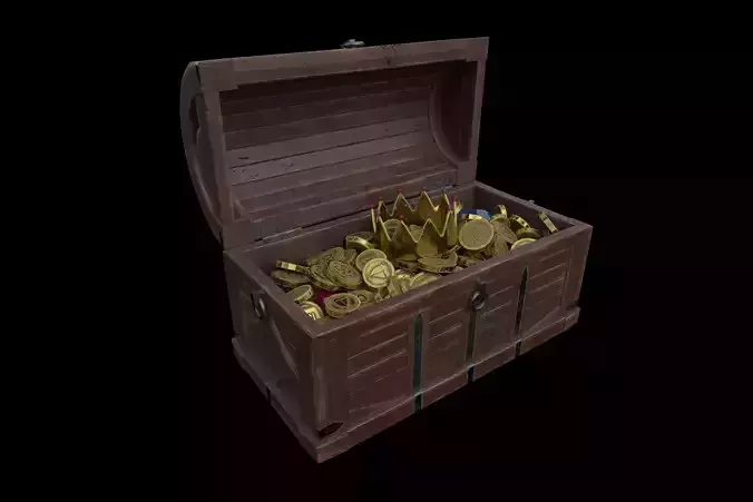 Treasure Chest Low-poly Low-poly 3D model