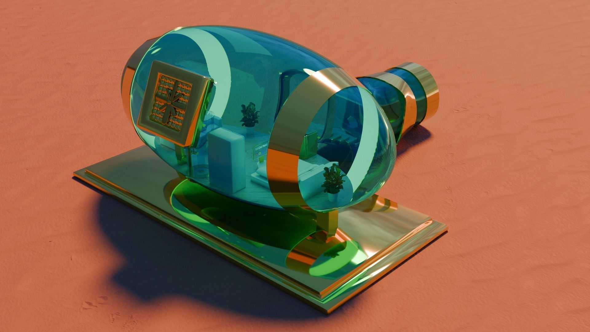 Futuristic mars house 3D model_4