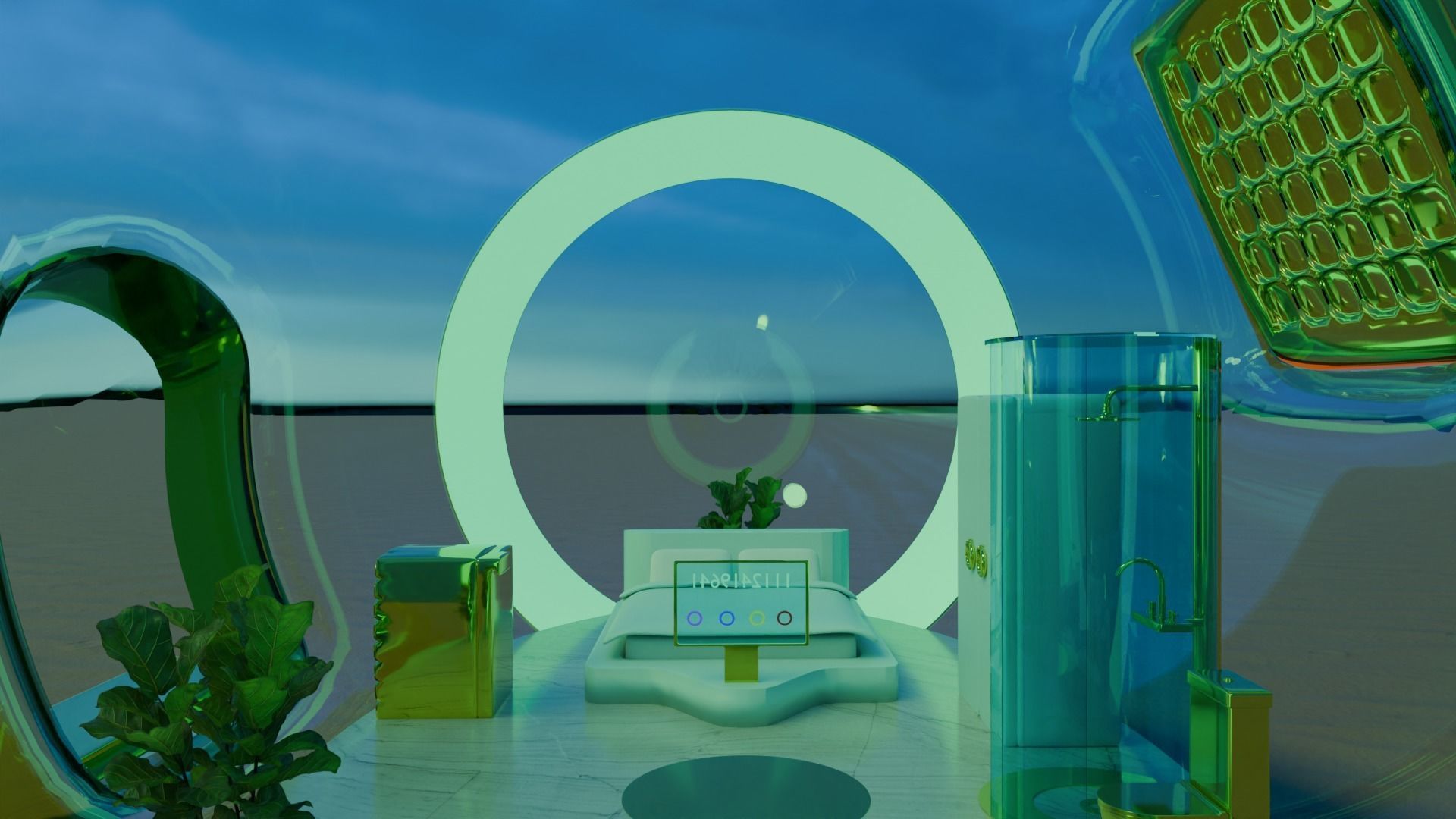 Futuristic mars house 3D model_3