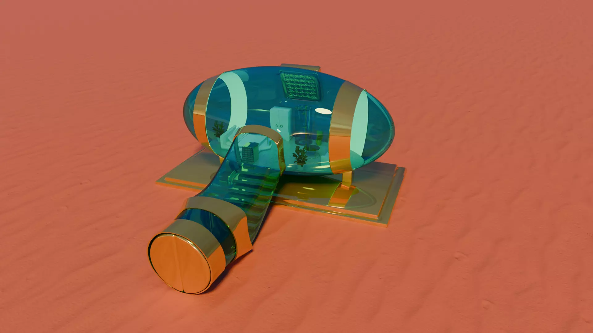 Futuristic mars house 3D model_0