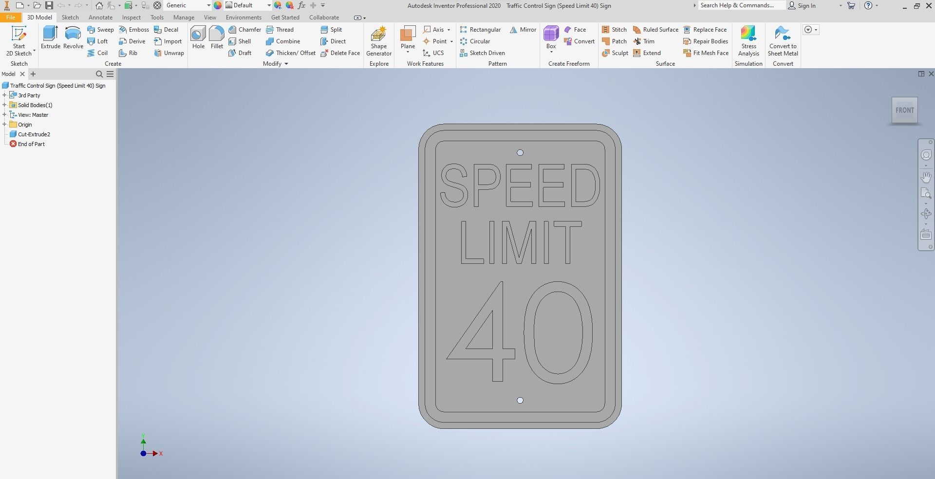 Traffic Control Sign with Speed Limits Free low-poly 3D model_6