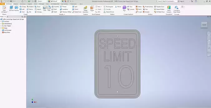 Traffic Control Sign with Speed Limits Free low-poly 3D model