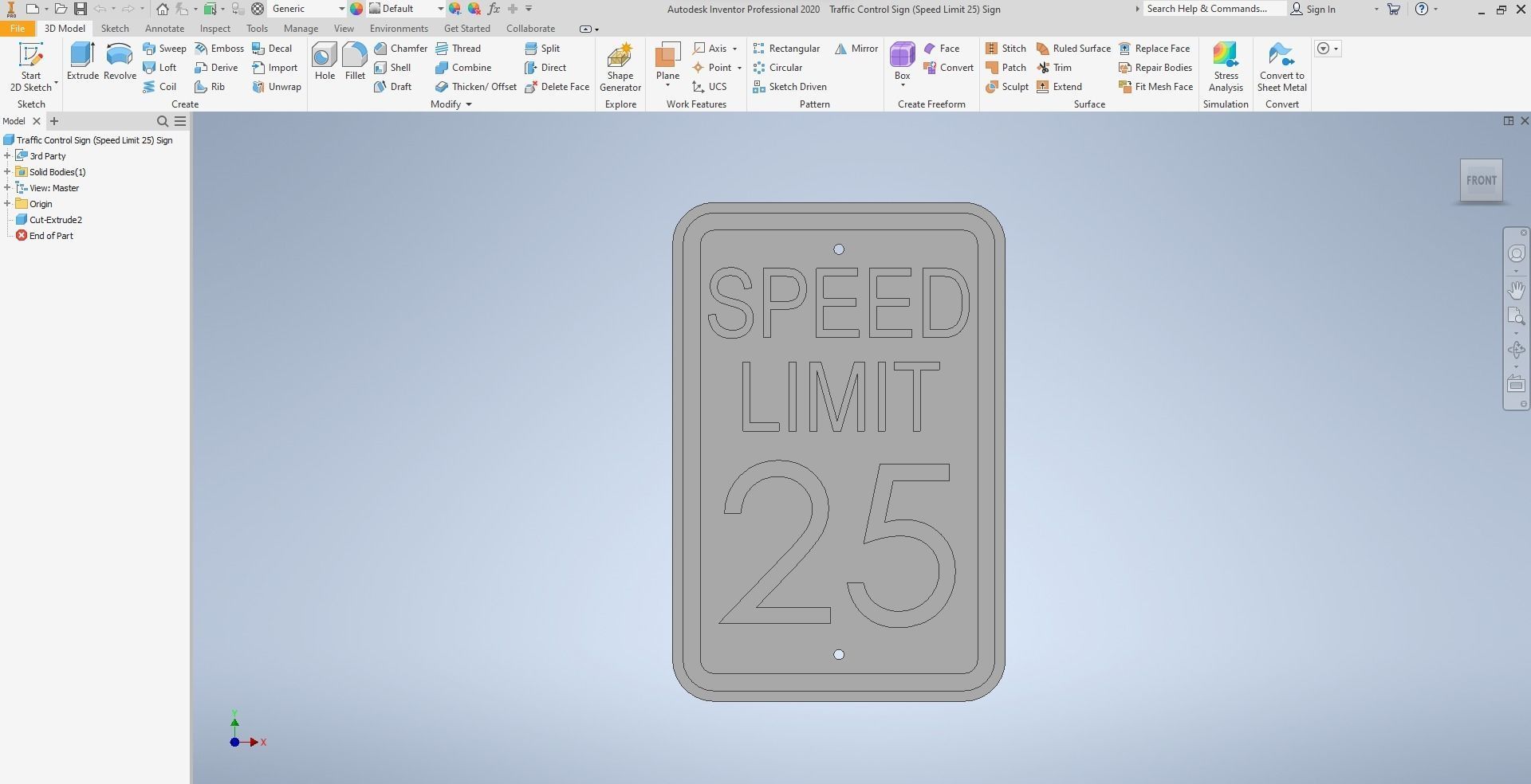 Traffic Control Sign with Speed Limits Free low-poly 3D model_3