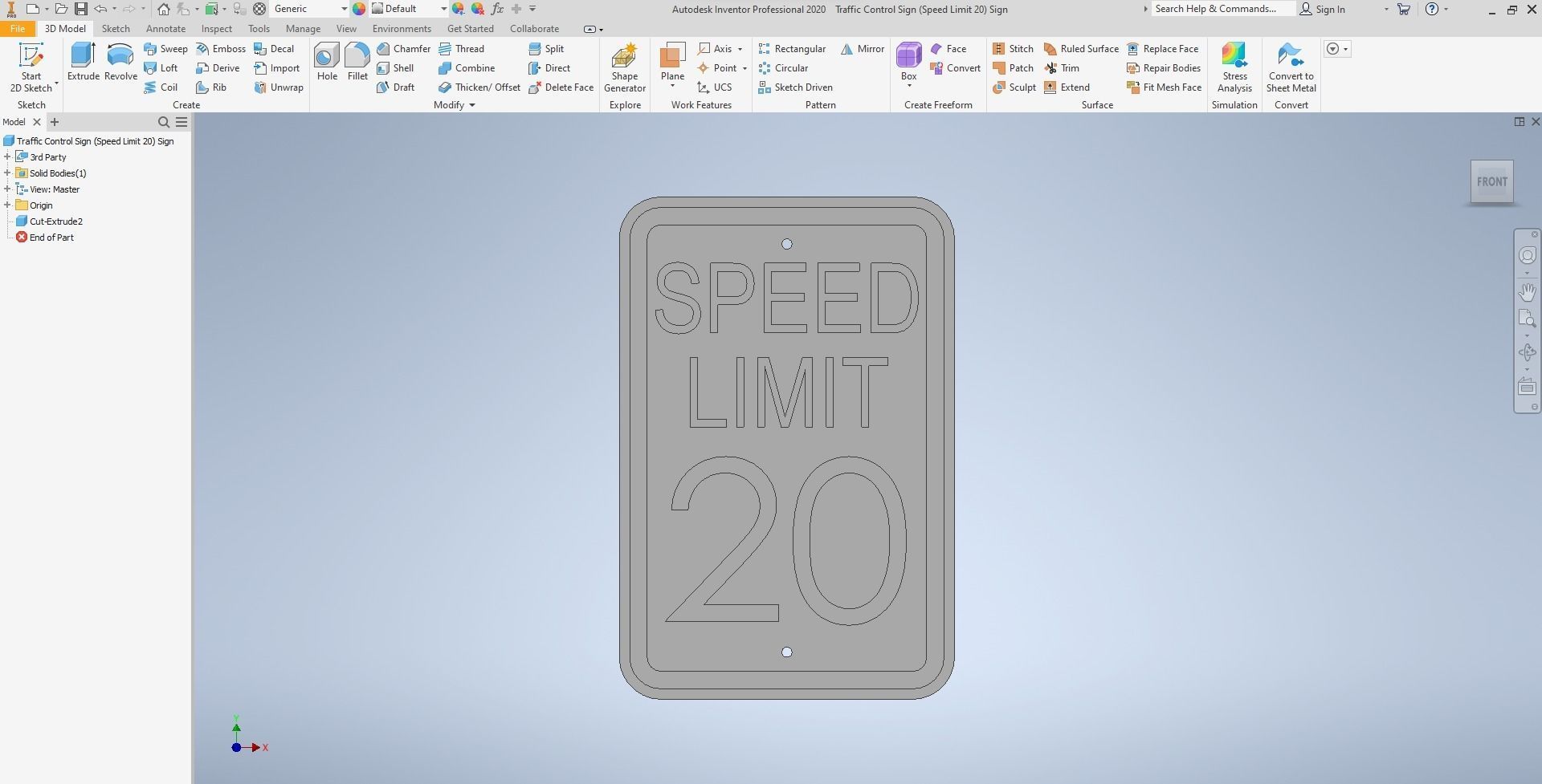 Traffic Control Sign with Speed Limits Free low-poly 3D model_2