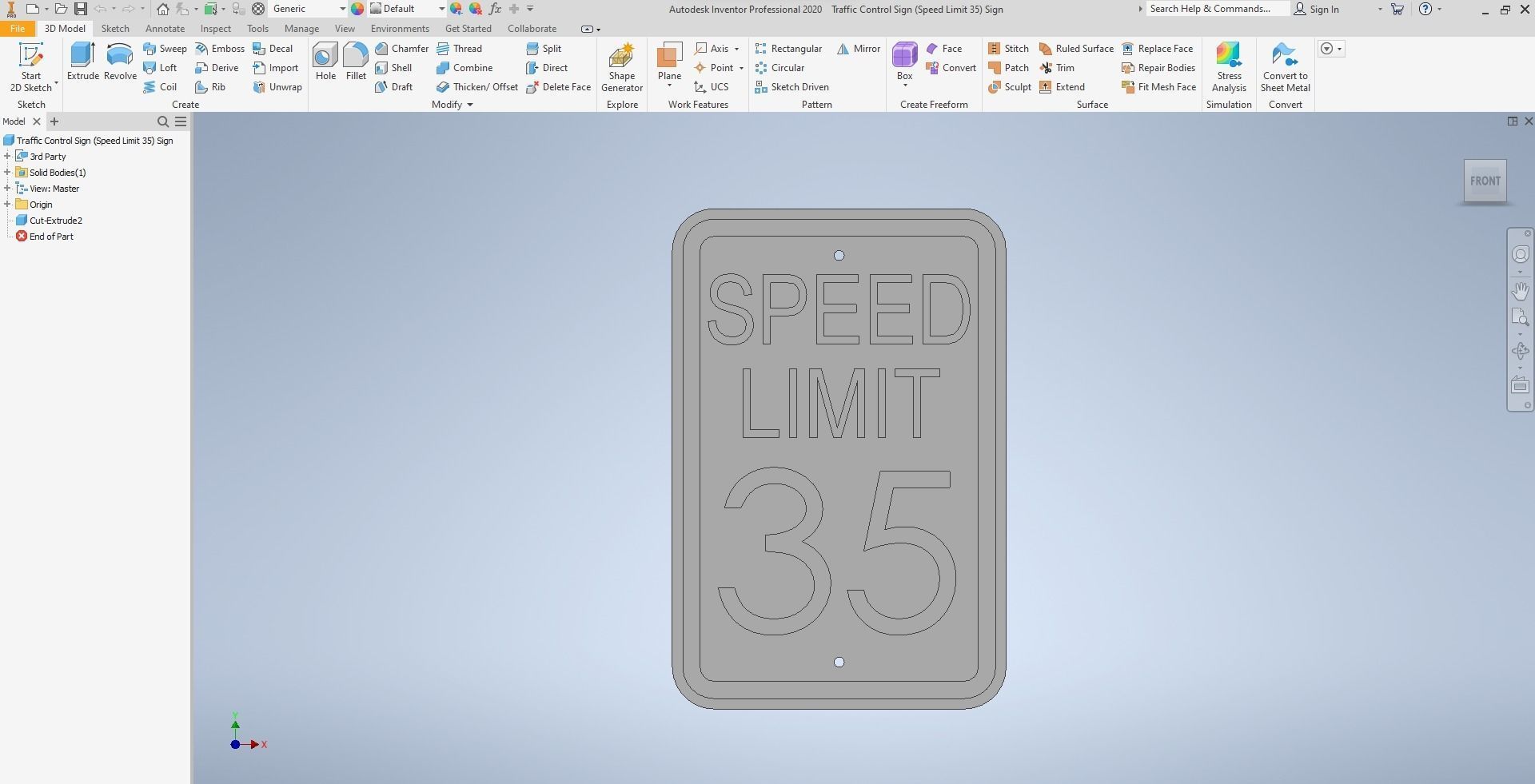 Traffic Control Sign with Speed Limits Free low-poly 3D model_5