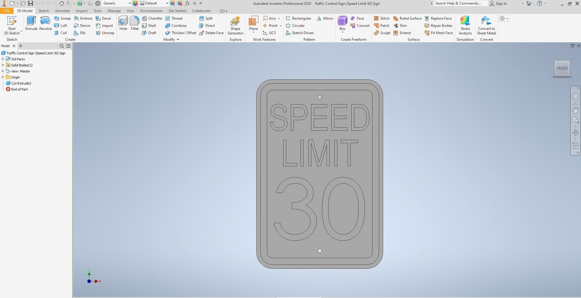 Traffic Control Sign with Speed Limits Free low-poly 3D model_4