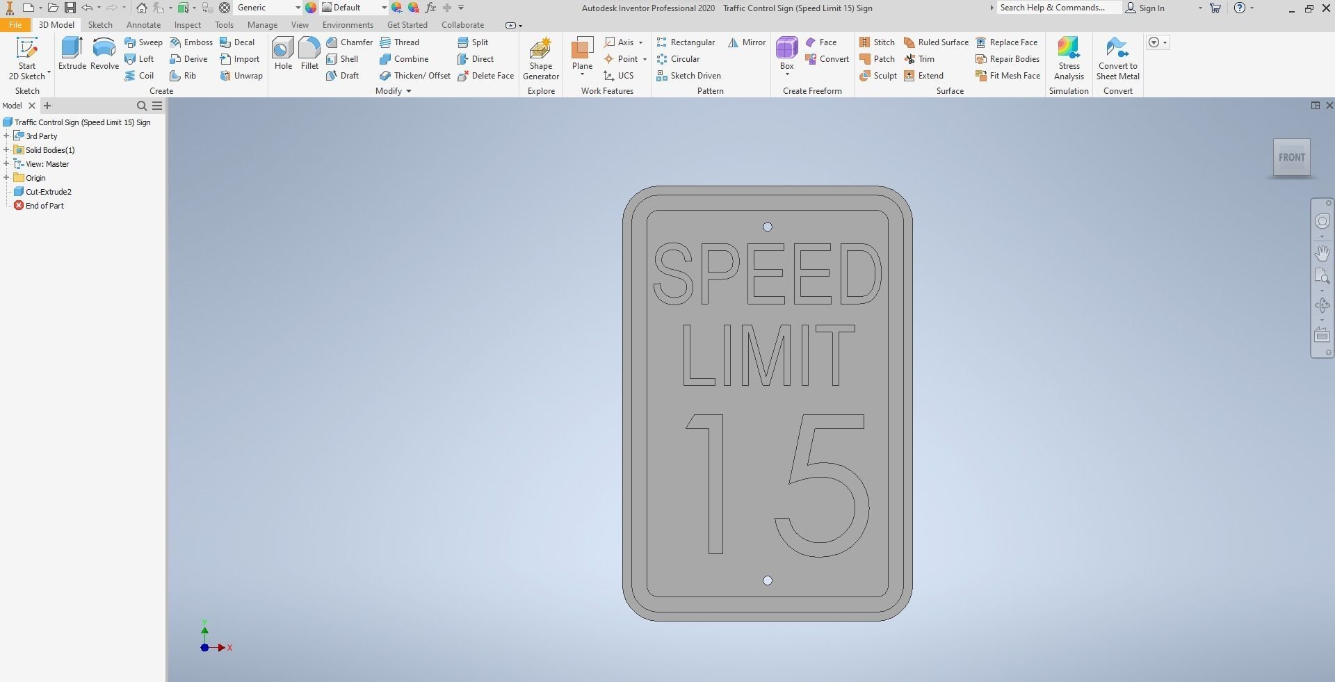 Traffic Control Sign with Speed Limits Free low-poly 3D model_1