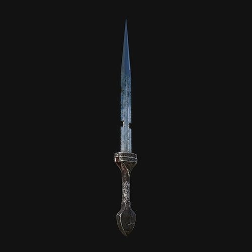 Nocturnal Nightmare Shadowy 3D Model Dagger for Digital Spies 3D model