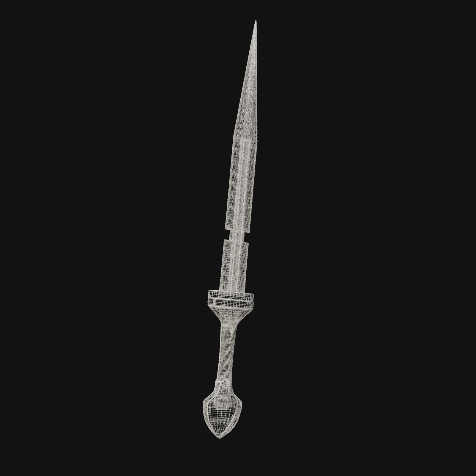 Nocturnal Nightmare Shadowy 3D Model Dagger for Digital Spies 3D model_4