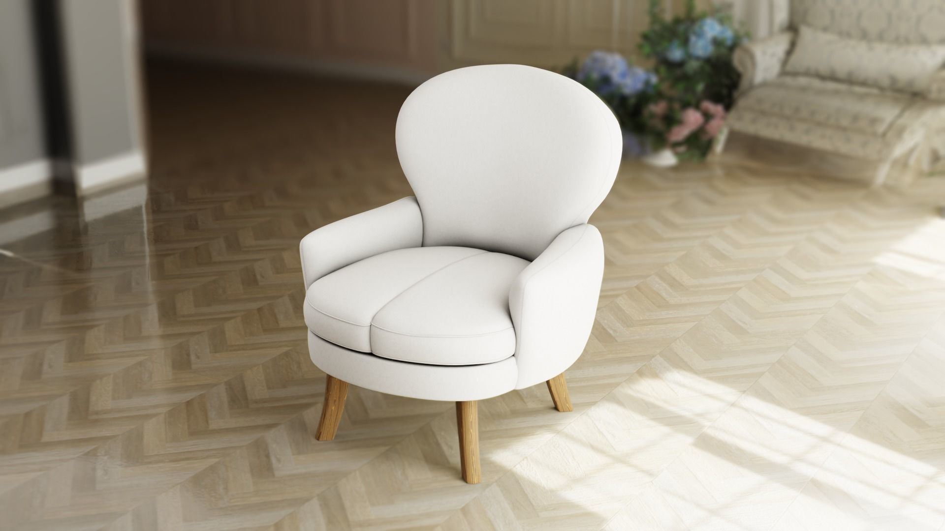 Furniture Accent Chairs Bohemian 017 Low-poly 3D model_1