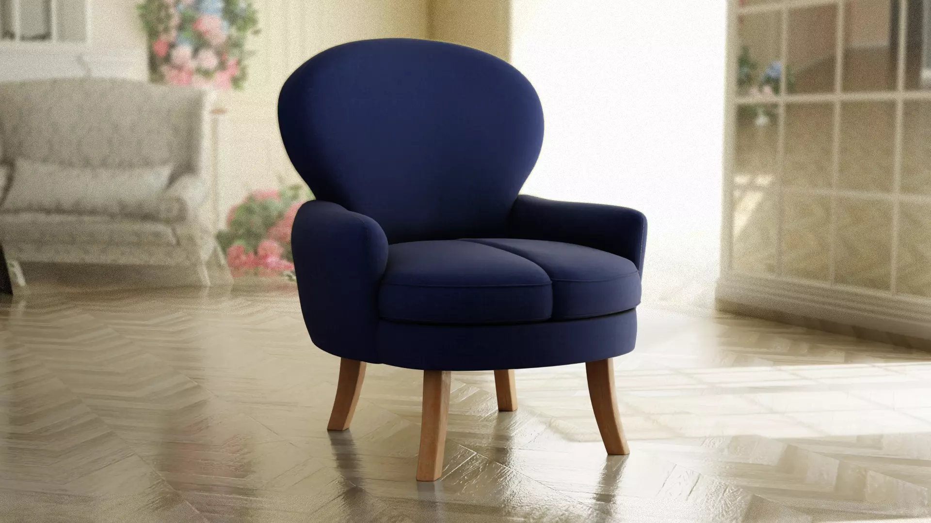 Furniture Accent Chairs Bohemian 019 Low-poly 3D model_0