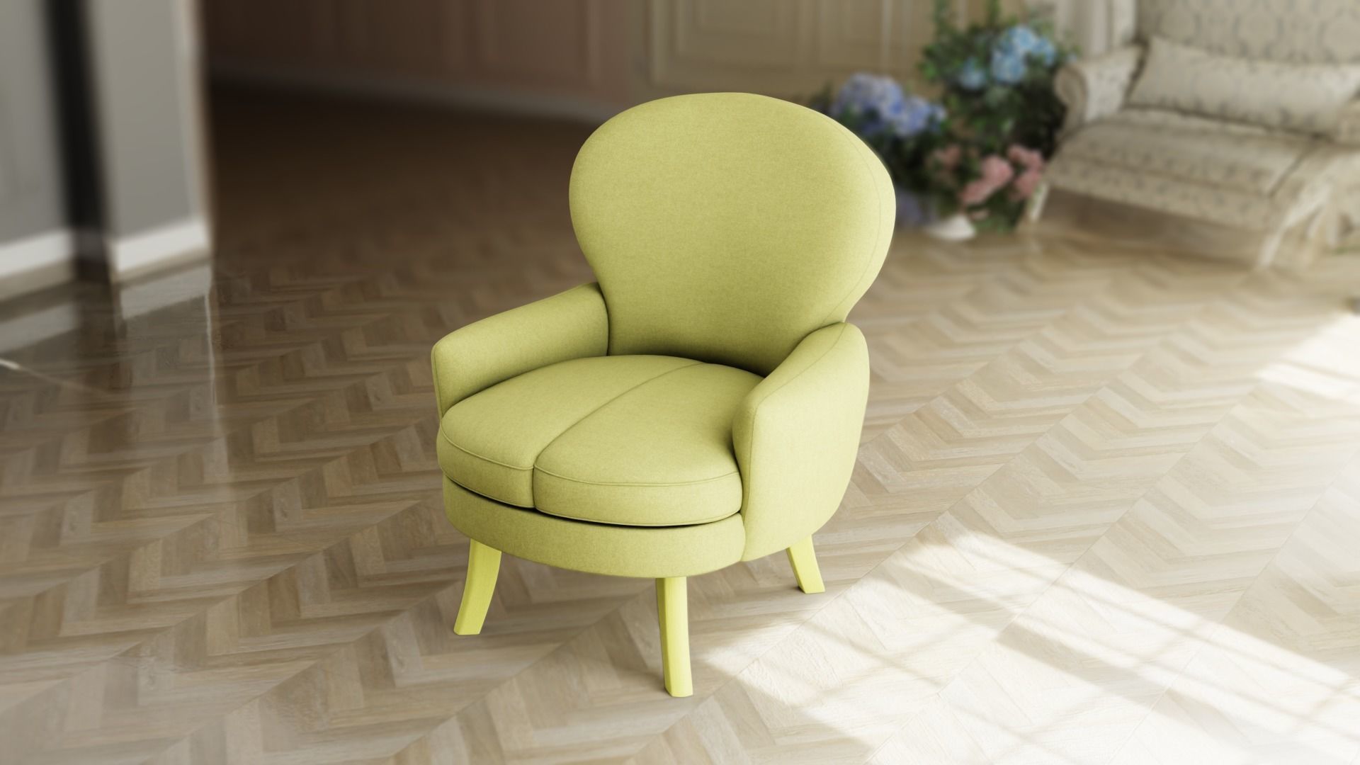 Furniture Accent Chairs Bohemian 020 Low-poly 3D model_13