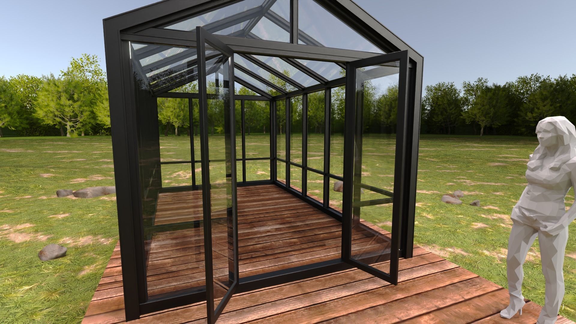 Garden Greenhouse 1 3D model_2