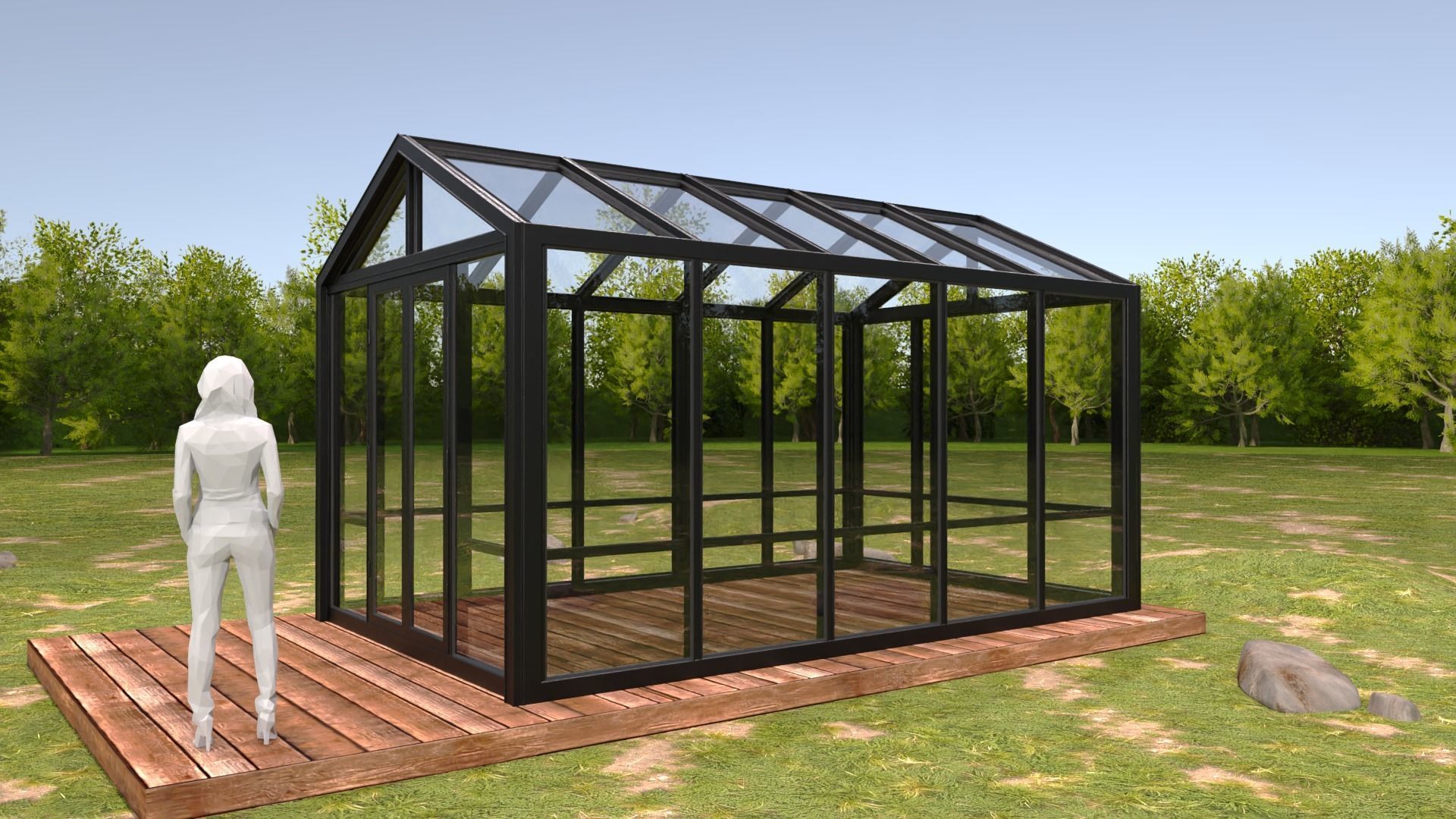 Garden Greenhouse 1 3D model_4