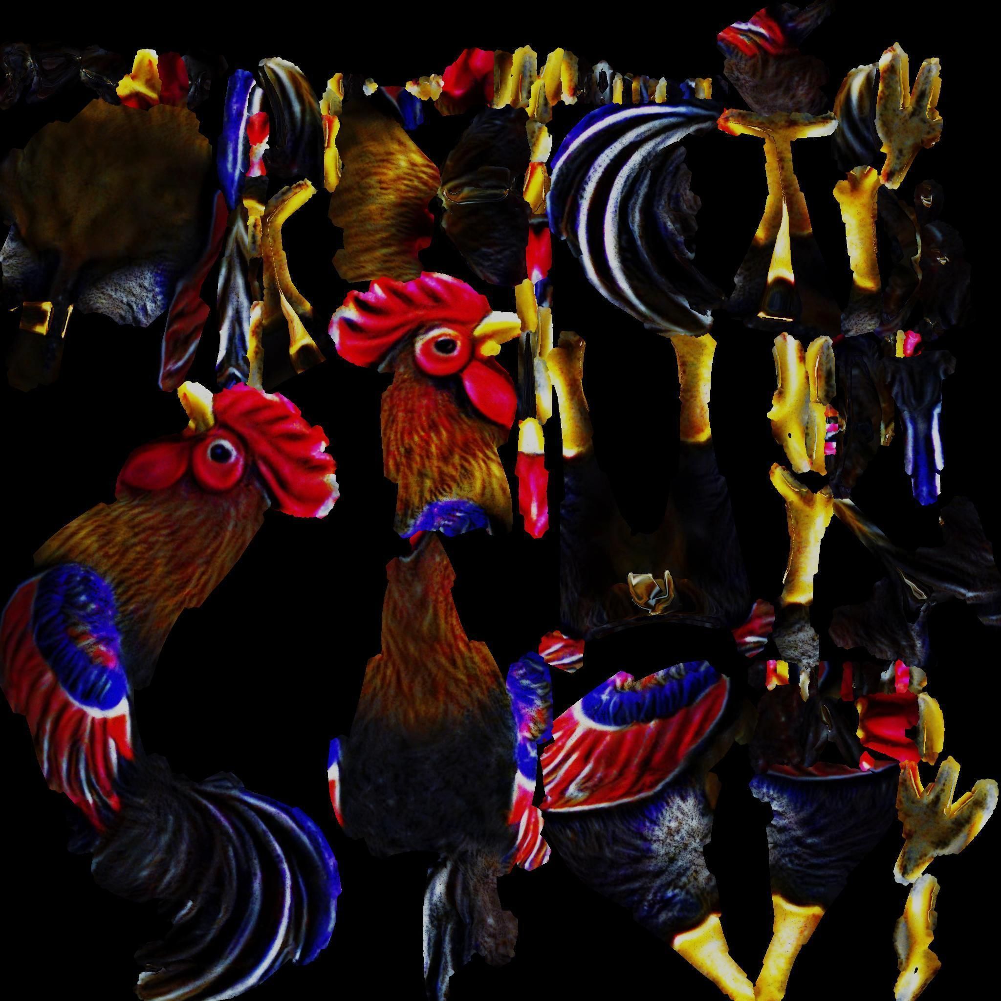 Rooster low-poly PBR Low-poly 3D model_22