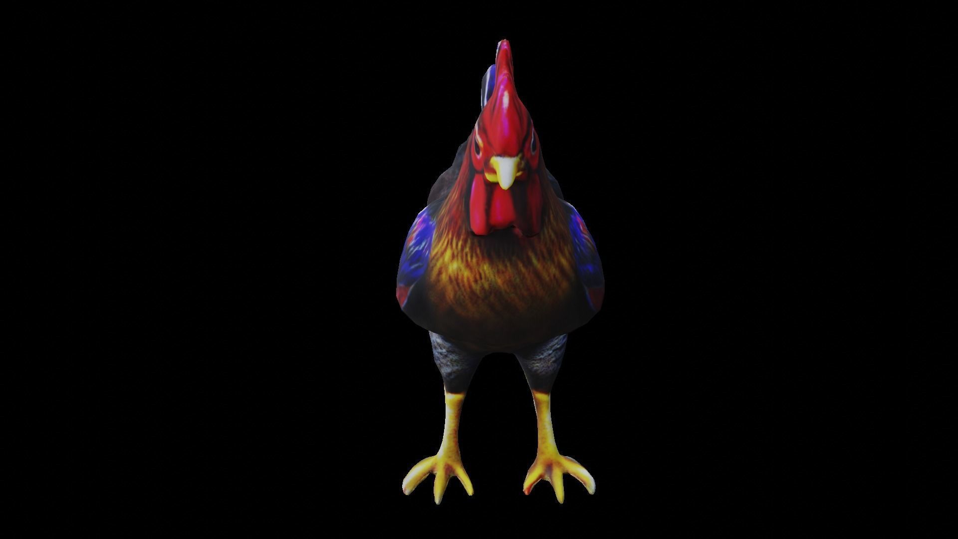 Rooster low-poly PBR Low-poly 3D model_3