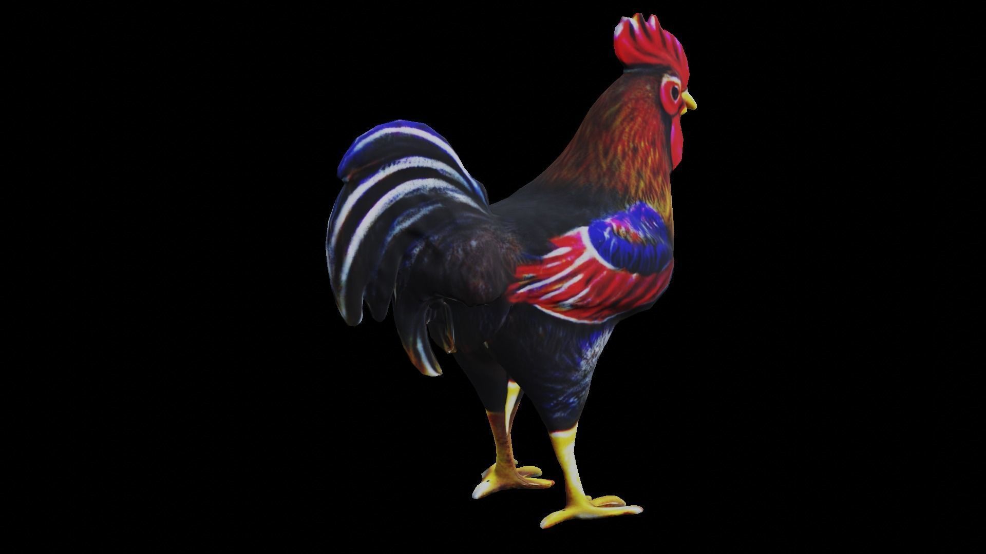Rooster low-poly PBR Low-poly 3D model_10