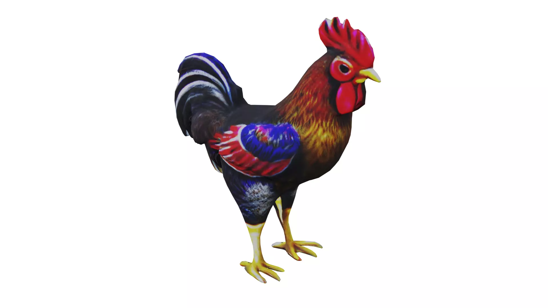 Rooster low-poly PBR Low-poly 3D model_0