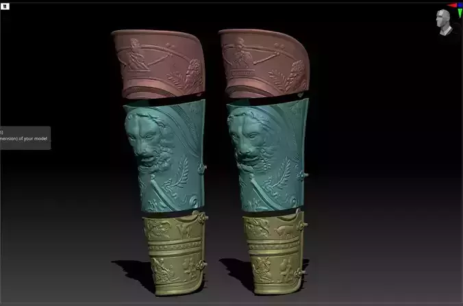 Gladiator legs armor  Tracio Hoplomaco v2  3D print model