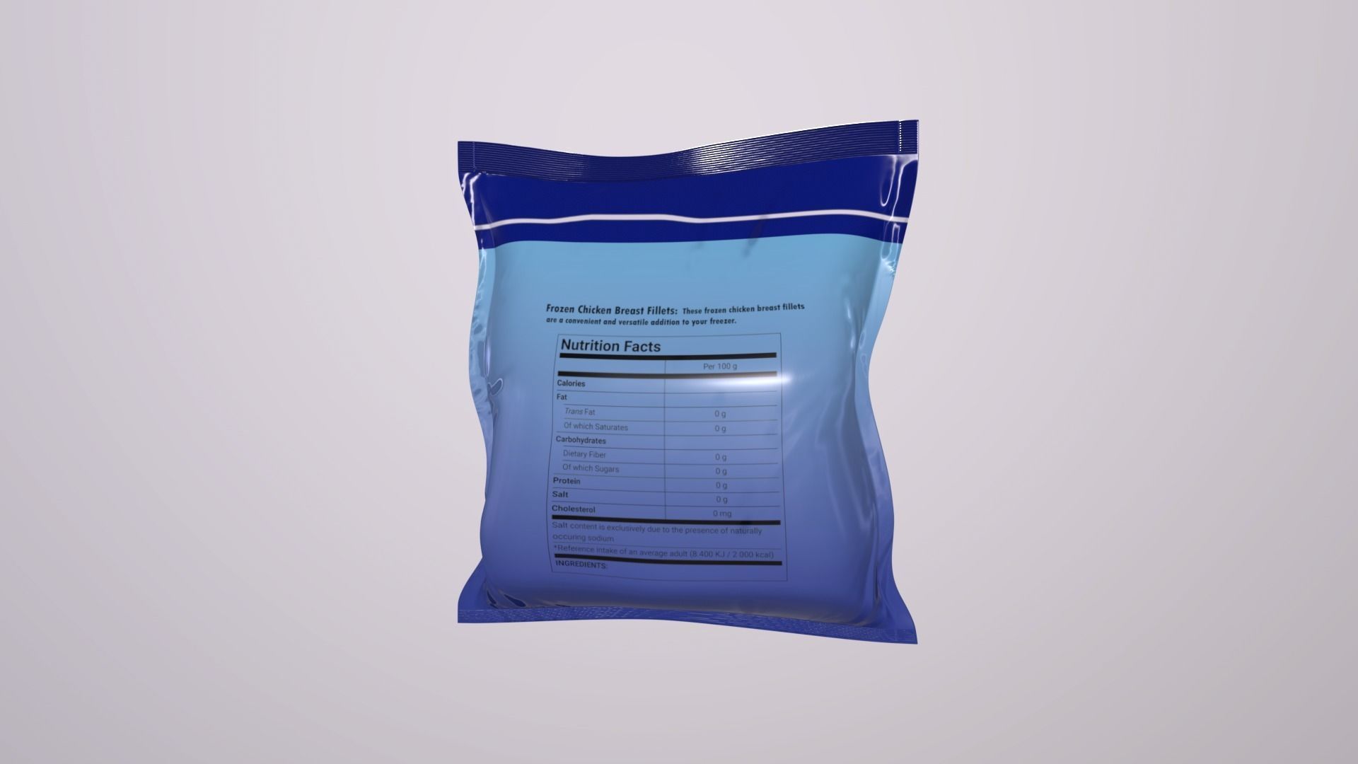 3D Food Container - Frozen meat Frozen Chicken Breast Fillets Low-poly 3D model_3