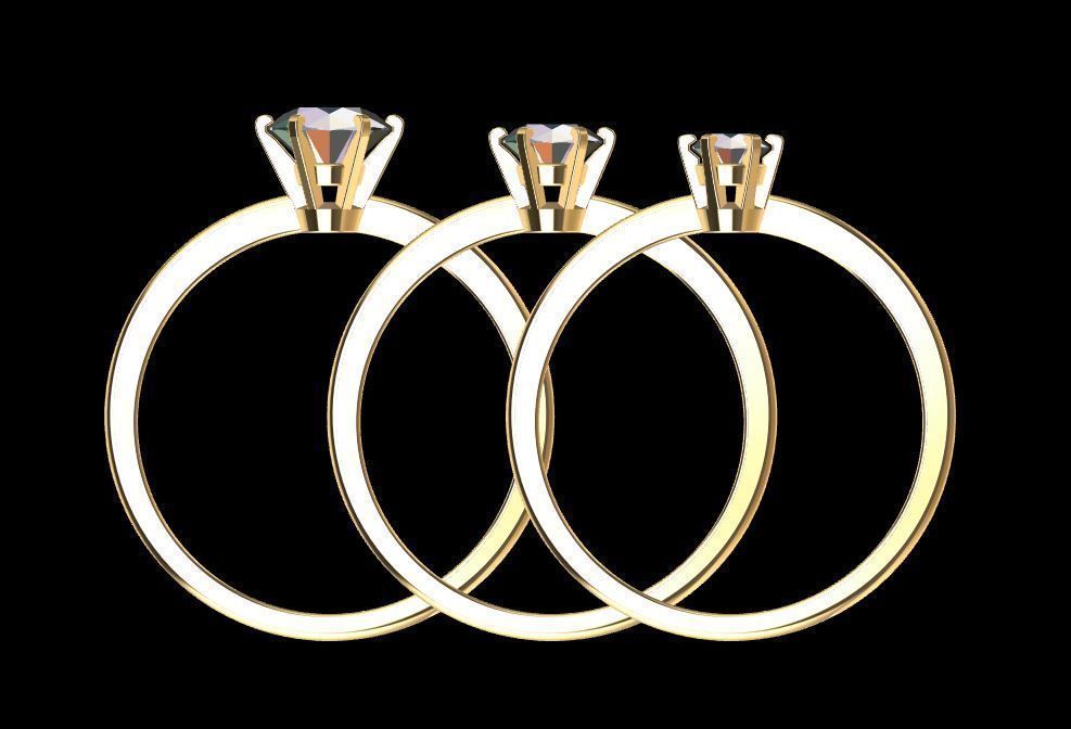 Pack Tifany Solitaire Ring 3D print model_2