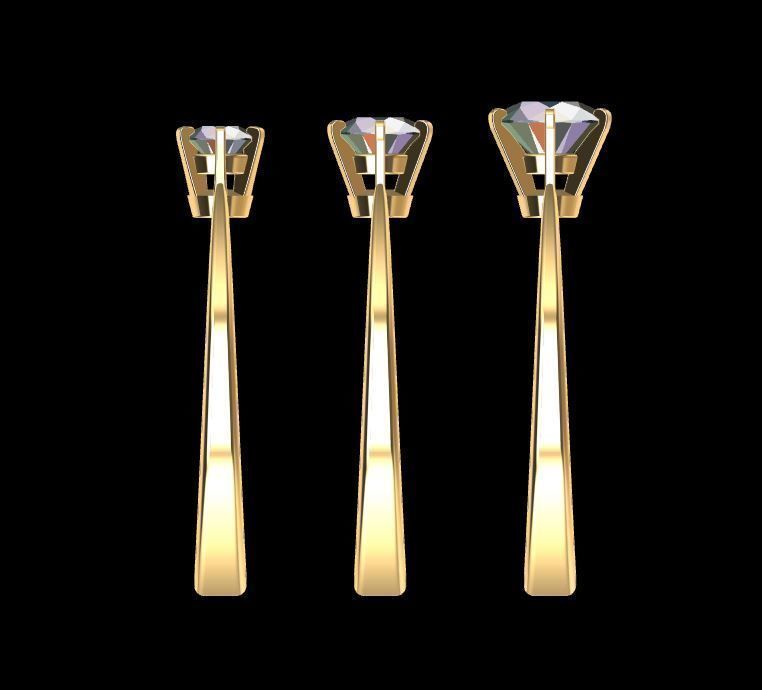 Pack Tifany Solitaire Ring 3D print model_3