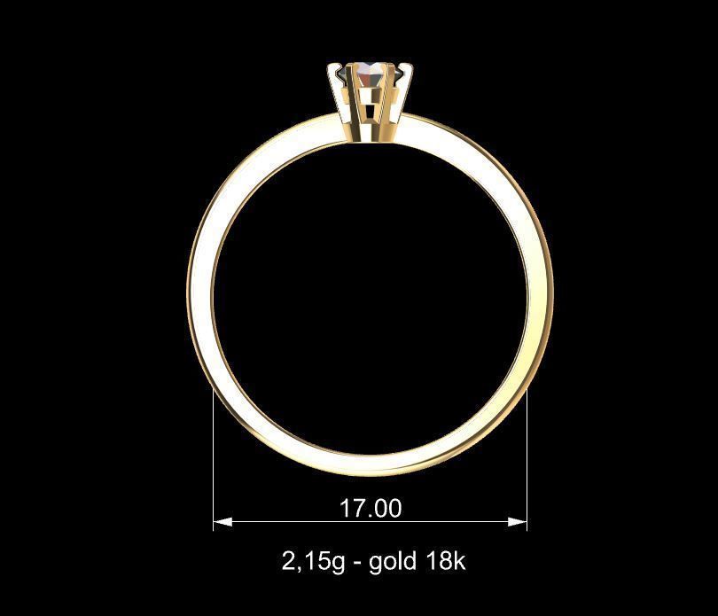 Pack Tifany Solitaire Ring 3D print model_8