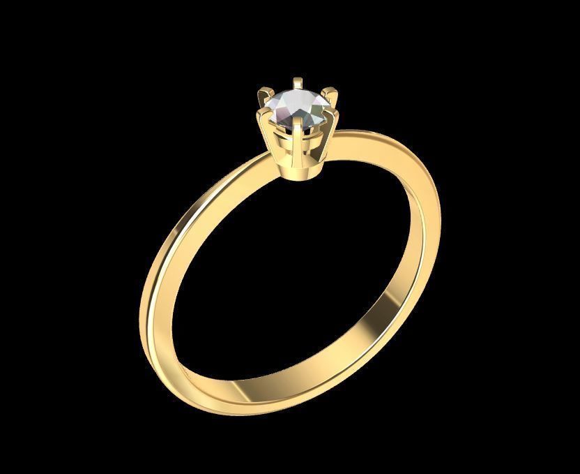 Pack Tifany Solitaire Ring 3D print model_7