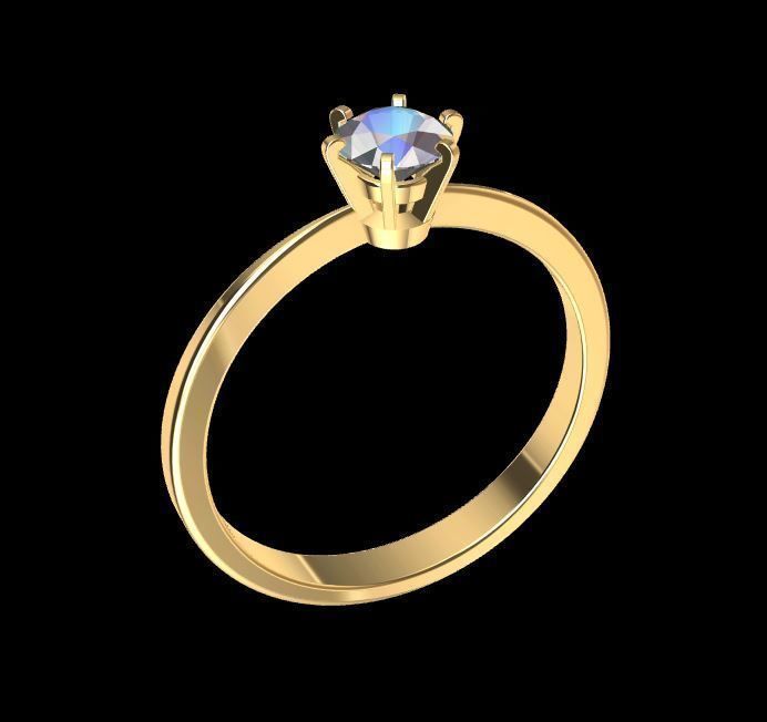 Pack Tifany Solitaire Ring 3D print model_12