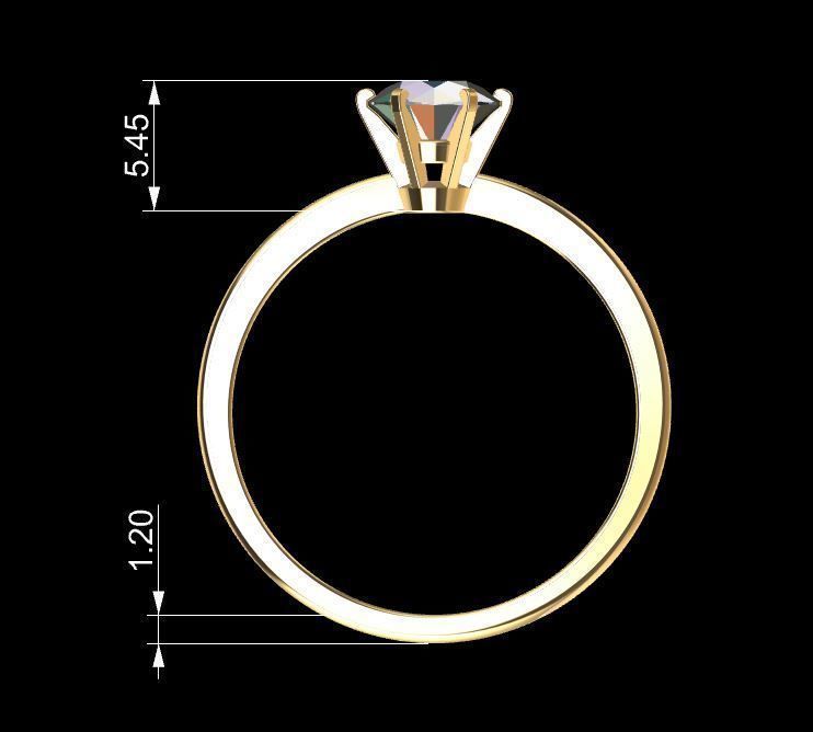 Pack Tifany Solitaire Ring 3D print model_14