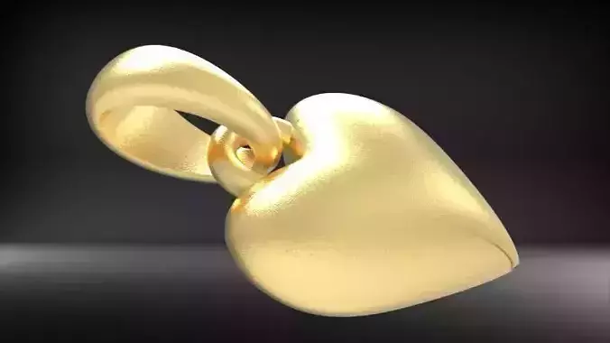 3D Puffy heart pendant necklace charm jewelry designer stylish 3D print model