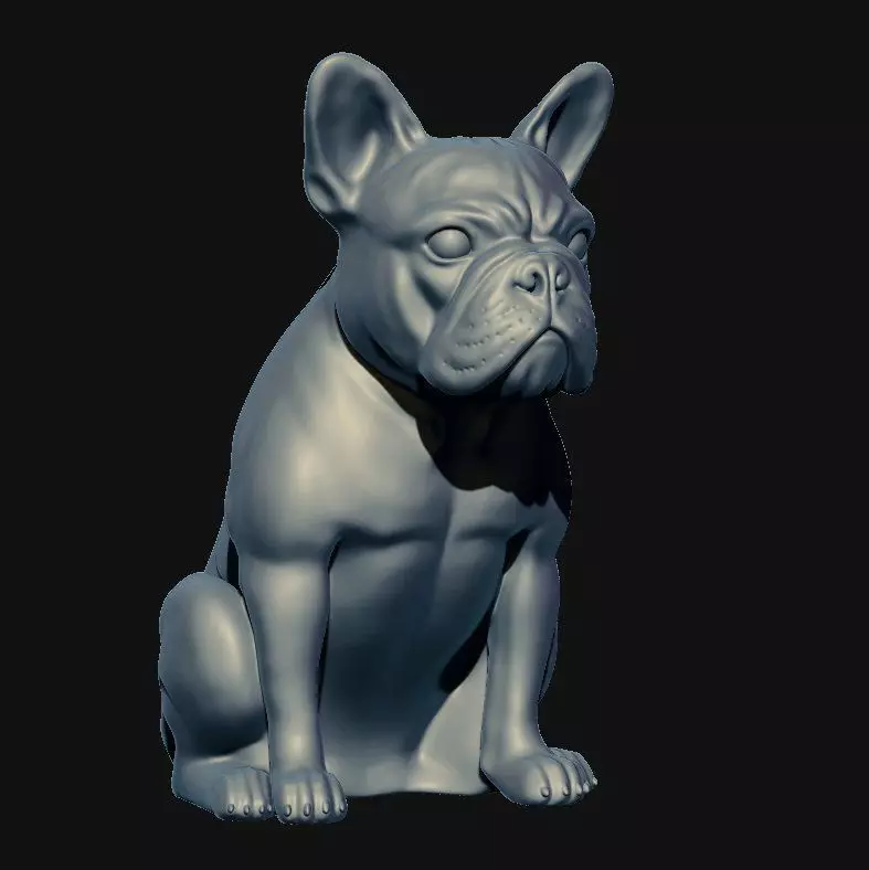 French Bulldog Sculpture 3D model_0