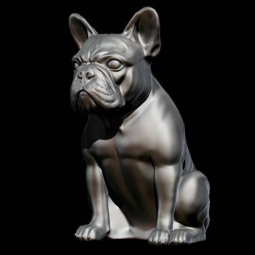 French Bulldog Sculpture 3D model_1