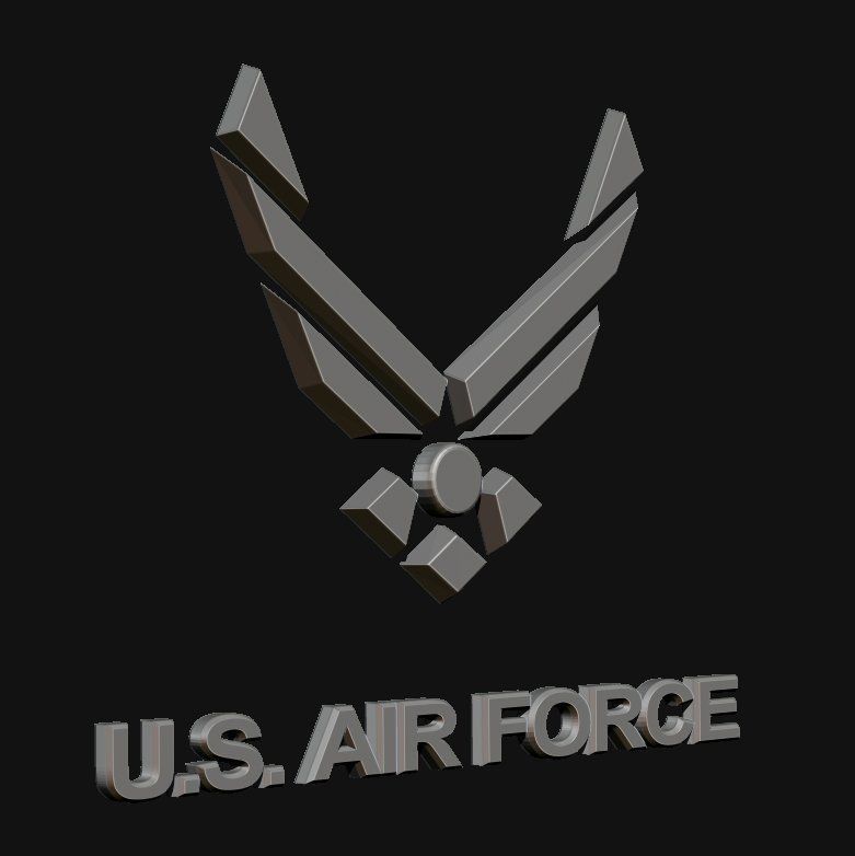 3D US AIR FORCE Log 3D model_1
