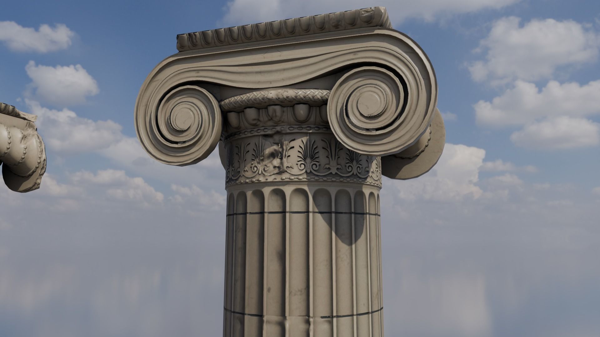 Column Ionic order damaged dirty and clean Low-poly 3D model_4