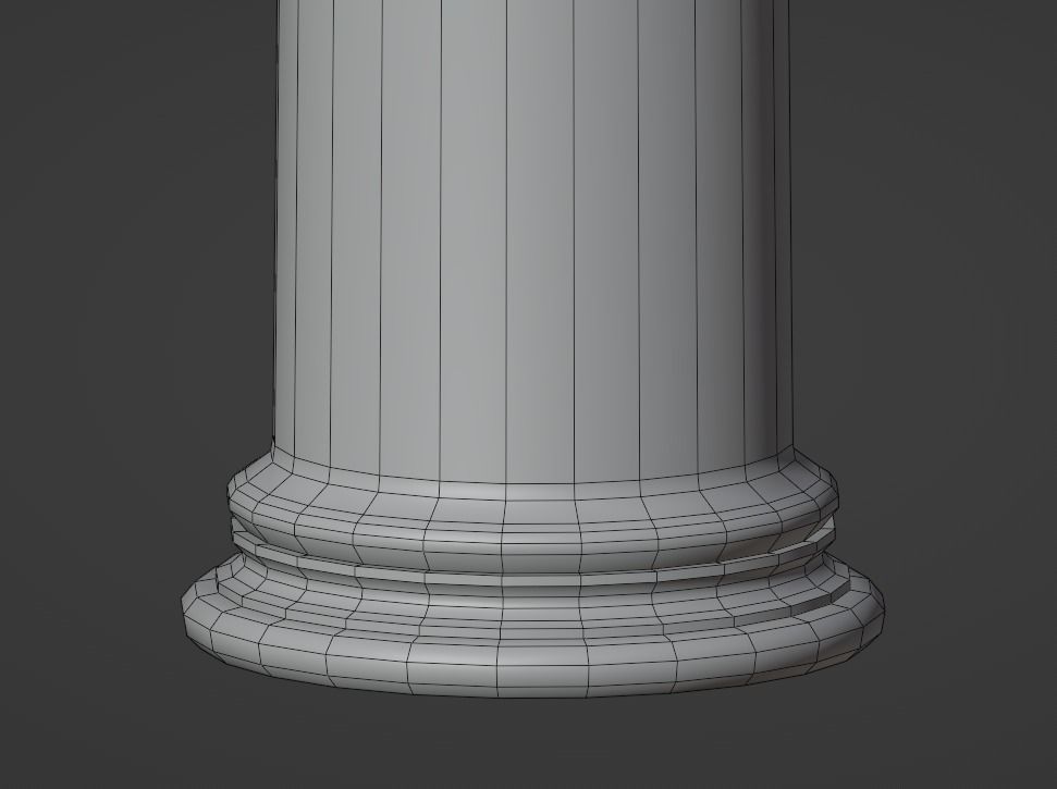 Column Ionic order damaged dirty and clean Low-poly 3D model_9