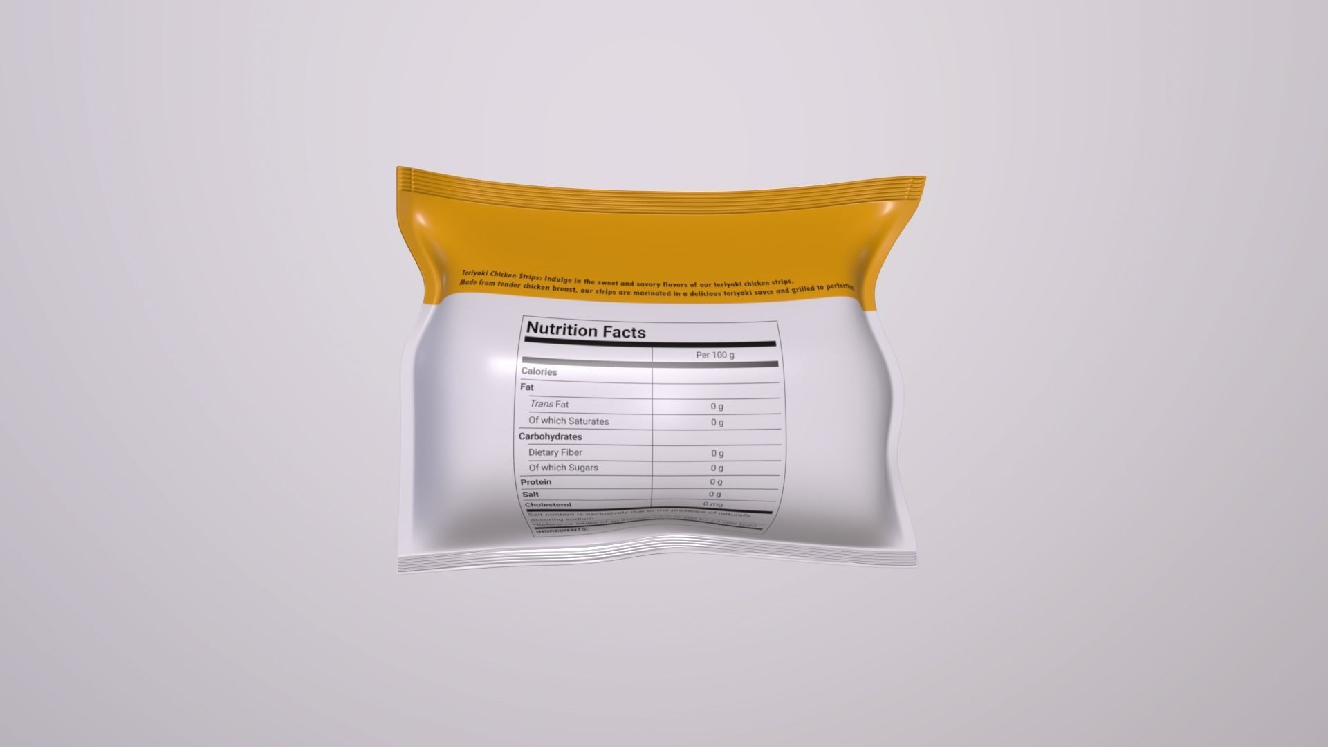 3D Container - Meat snacks and cabanossi Teriyaki Chicken Strips Low-poly 3D model_2