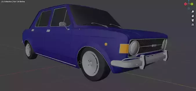 Fiat 128 Berlina 1973 interior 3D model